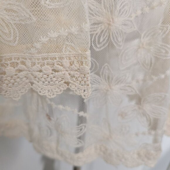 Cato Floral Lace Cardigan Womens Size 22/24W Cream Boho V Neck Lightweight Sheer - Picture 7 of 15